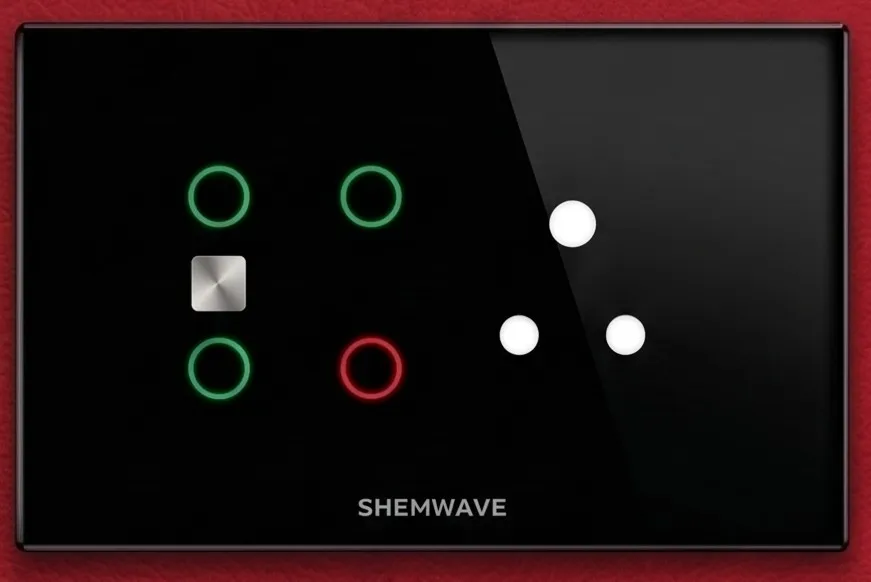 4M4S1Skt-4 Switch 1 Socket Control (Black, Acrelic)