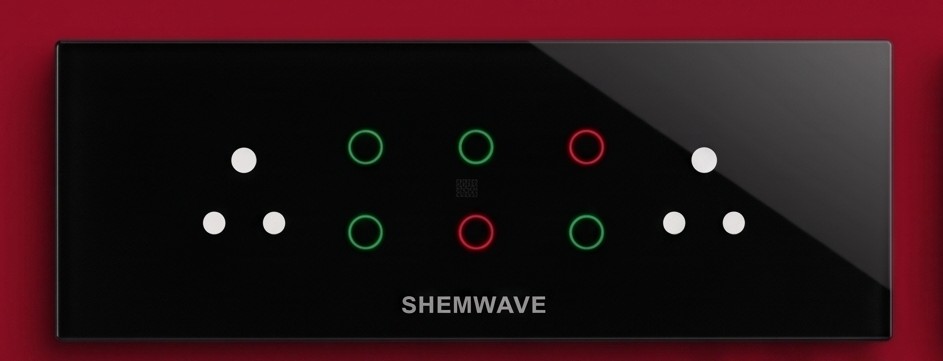8M6S2Skt-6 Switch 2 Socket (Black, Acrelic)